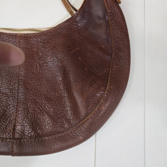 Portland Leather Goods Nora Crescent Shoulder Bag Large Oxblood Pebbled Slouchy - Picture 6 of 10